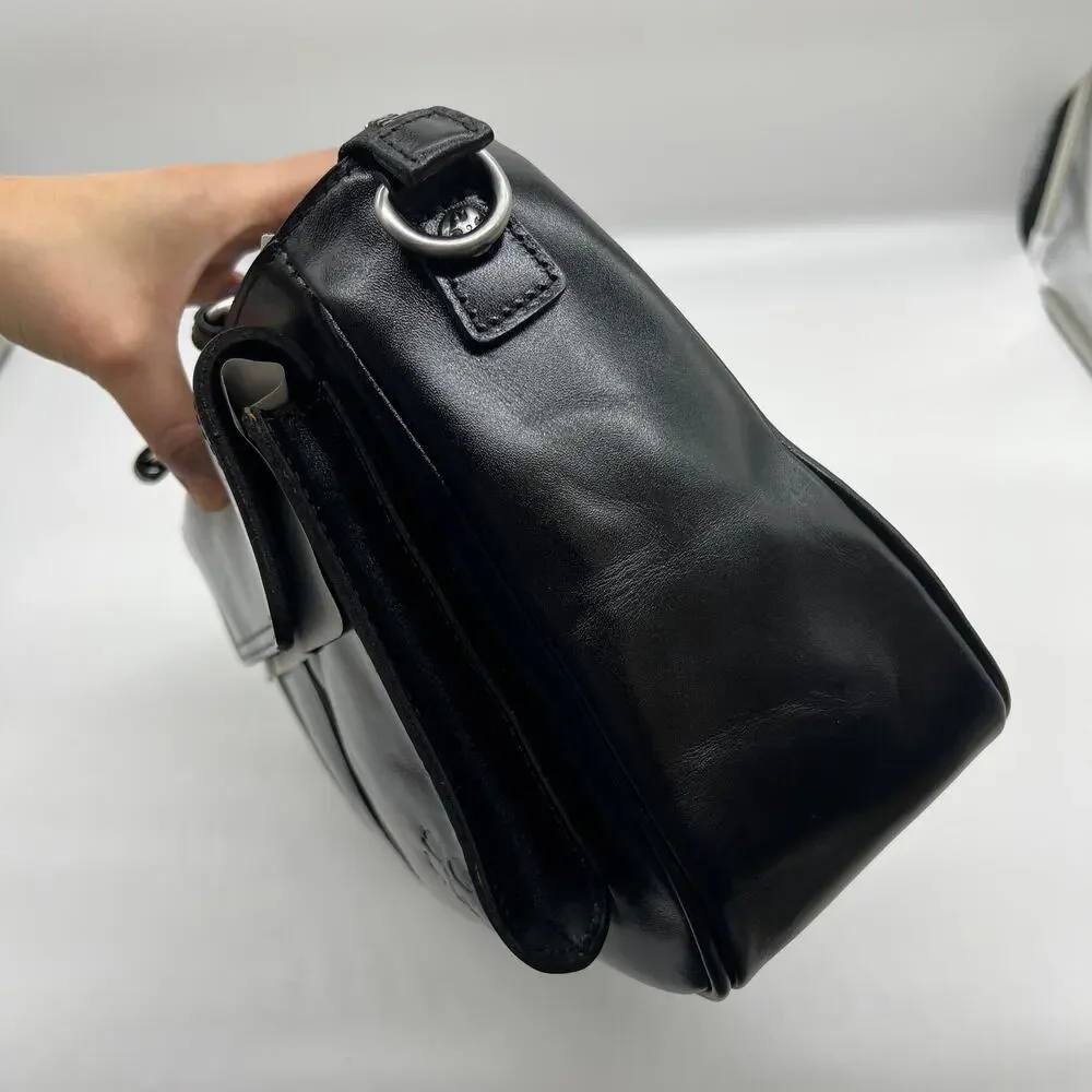 Patricia Nash Leather Rosetti Satchel Bags with Crossbody Strap Black